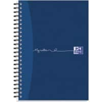 OXFORD Notebook My Notes A5 Ruled Spiral Bound Cardboard Hardback Blue Perforated 100 Pages 100 Sheets Pack of 5