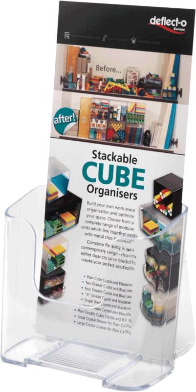 Deflecto Brochure Stand DL 1 Tier Plastic Transparent