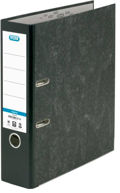 ELBA Smart Original Wide Lever Arch File A4 80 mm Black 2 Rings Cardboard Marbled