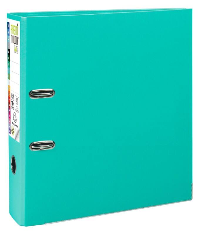 Exacompta Prem Touch Wide Lever Arch File A4+ 80 mm Light Green 2 Rings 53303E Plastic Portrait