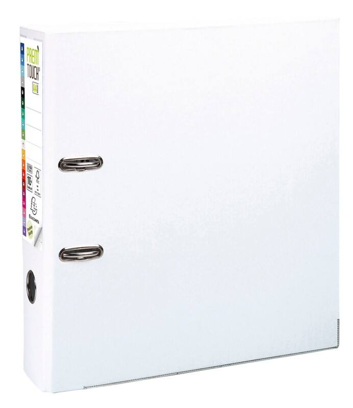 Exacompta Prem Touch Wide Lever Arch File A4+ 80 mm White 2 Rings 53348E Plastic Portrait