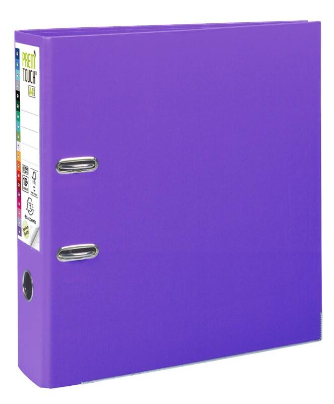 Exacompta Prem Touch Wide Lever Arch File A4+ 80 mm Dark Purple 2 Rings 53357E Plastic Portrait
