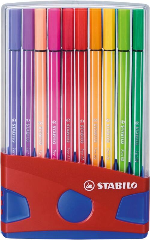 STABILO Pen 68 Felt Tip Pen  -   Medium Assorted 6820-04 Pack of 20