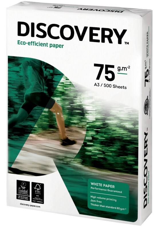 Discovery A3 Printer Paper White 75 gsm Smooth 500 Sheets