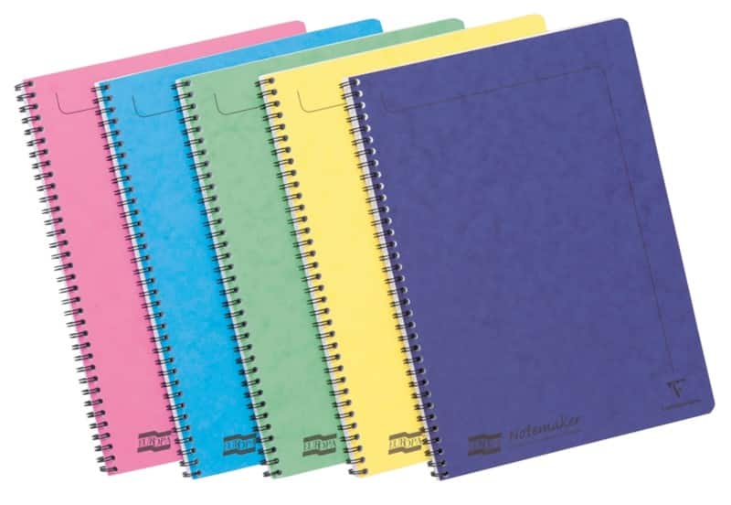 Europa Notebook 3154Z A4 Ruled Spiral Bound Pressboard Hardback Assorted Perforated 120 Pages Pack of 10
