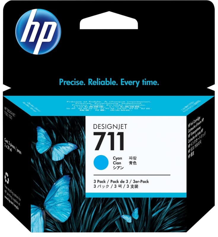 HP 711 Original Ink Cartridge CZ134A Cyan Pack of 3 Multipack