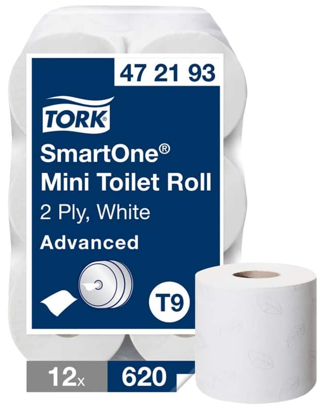 Tork T9 Advanced Toilet Roll 2 Ply 472193 12 Rolls of 620 Sheets