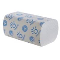 Papernet Hand Towels 2 Ply V-fold White, Blue 210 Sheets Pack of 15