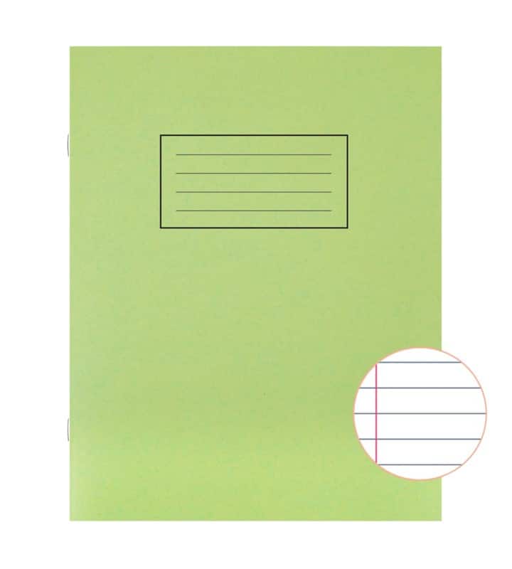 Silvine Exercise Book A5 Ruled Side Bound Manila Soft Cover Green  80 Pages 40 Sheets Pack of 10