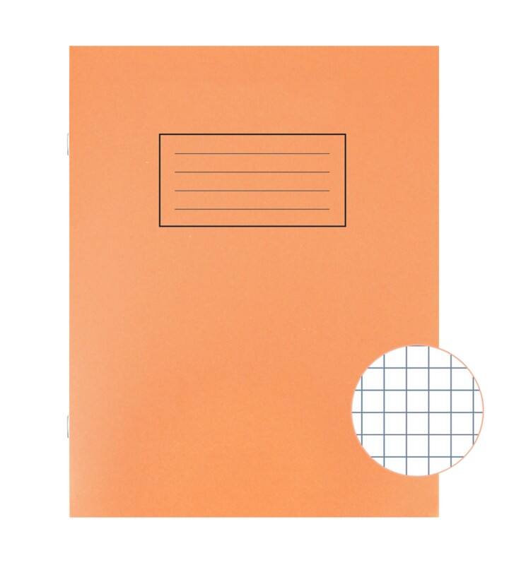 Silvine Exercise Book A5 Squared Side Bound Manila Soft Cover Orange  80 Pages 40 Sheets Pack of 10