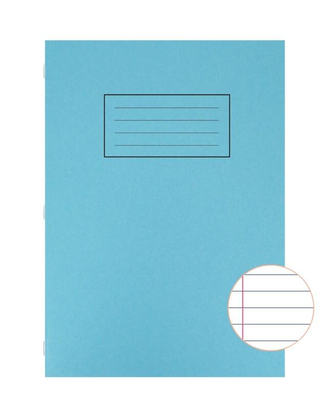 Silvine Exercise Book A4 Ruled Side Bound Manila Soft Cover Blue  80 Pages 40 Sheets Pack of 10