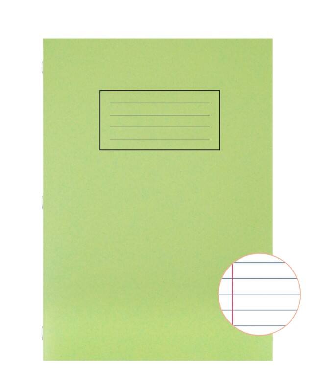 Silvine Exercise Book A4 Ruled Side Bound Manila Soft Cover Green  80 Pages 40 Sheets Pack of 10