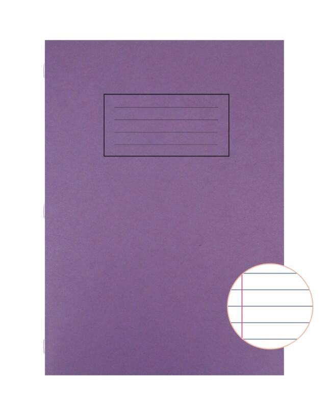 Silvine Exercise Book A4 Ruled Side Bound Manila Soft Cover Purple  80 Pages 40 Sheets Pack of 10