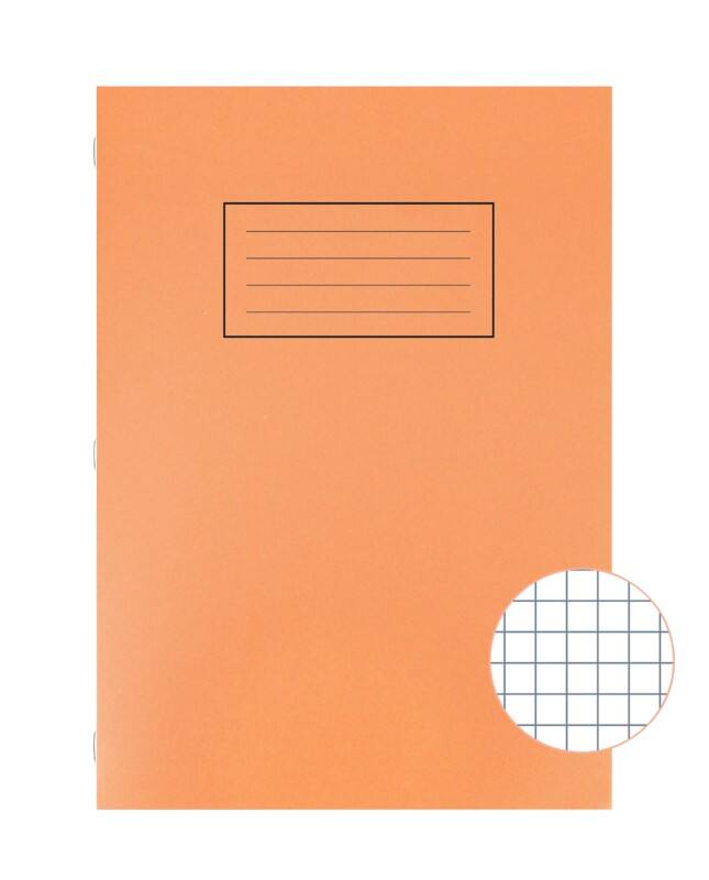 Silvine Exercise Book A4 Squared Side Bound Manila Soft Cover Orange  80 Pages 40 Sheets Pack of 10