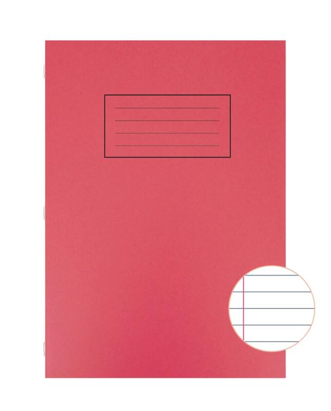 Silvine Exercise Book A4 Ruled Side Bound Manila Soft Cover Red  80 Pages 40 Sheets Pack of 10