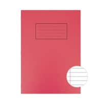Silvine Exercise Book EX107 Red Ruled A4 Pack of 10