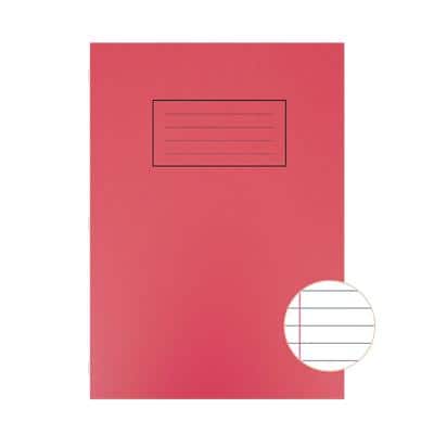 Silvine Exercise Book EX107 Red Ruled A4 Pack of 10
