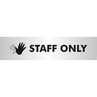 Office Sign Staff Only PVC 4.5 x 19 cm