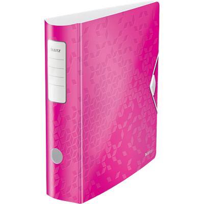 Leitz 180° Active WOW Lever Arch File A4 82 mm Pink 2 ring 1106 Polyfoam Portrait Recycled 60%