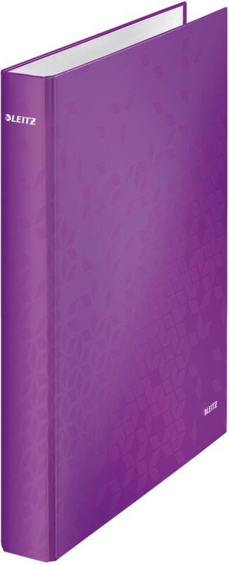 Leitz WOW 25 mm Ring Binder Manila Cardboard A4 2 Rings Purple