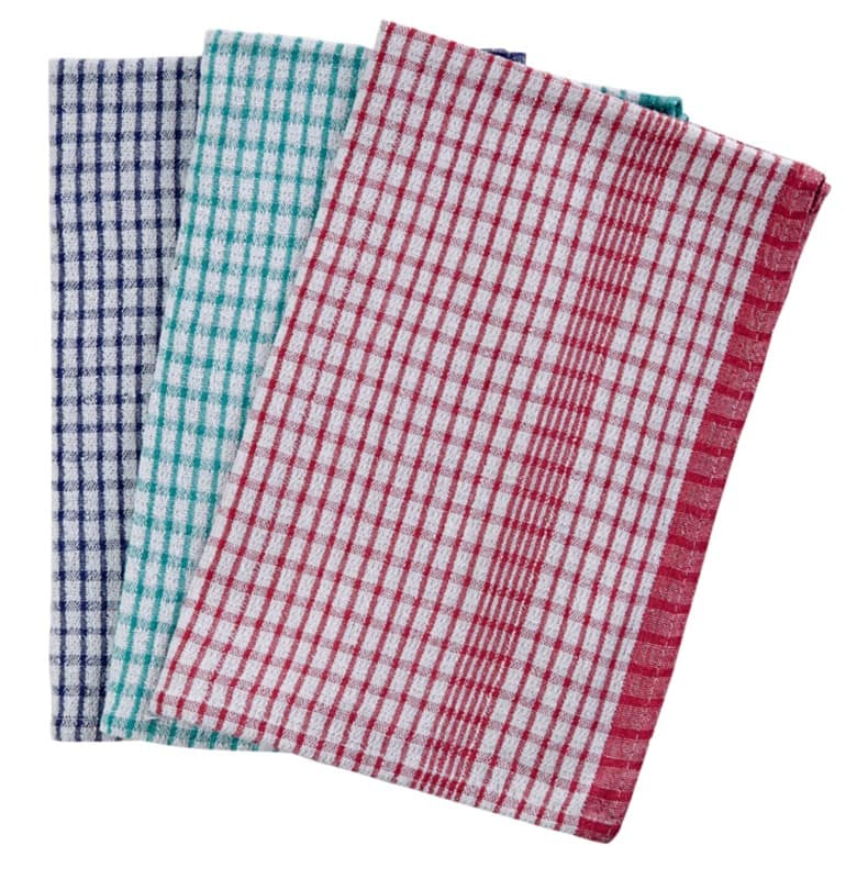 Tea Towels Rice Weave Assorted 45 x 70cm Pack of 10