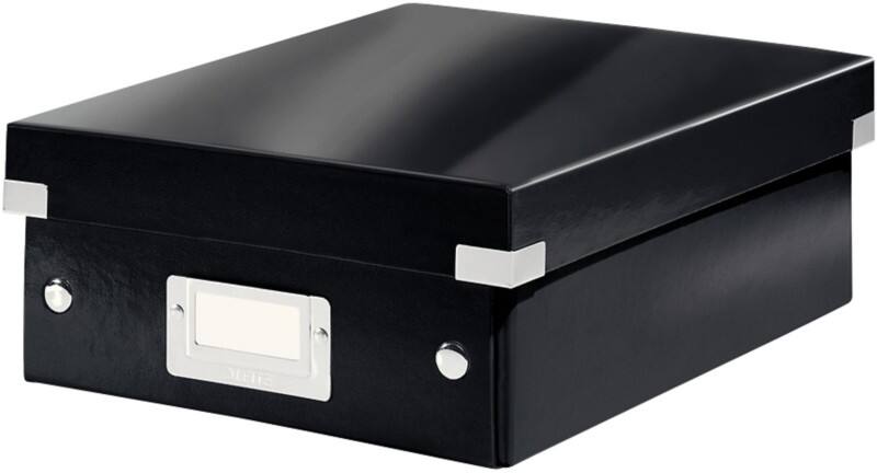 Leitz Click & Store WOW Small Organiser Box Laminated Cardboard Black 220 x 282 x 100 mm