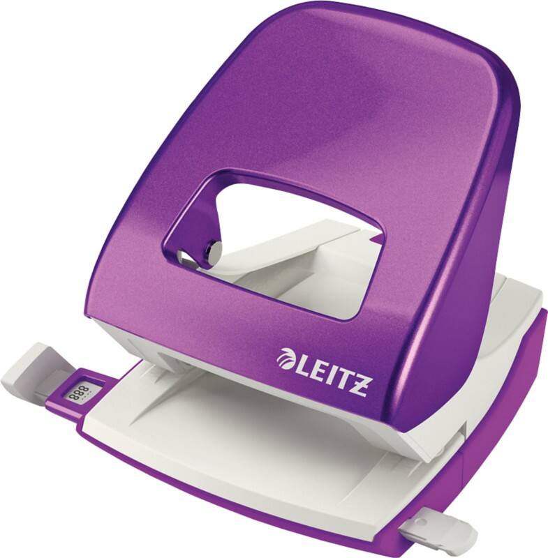Leitz NeXXt WOW 2 Holes Hole Punch Metal 30 Sheets 5008 Purple