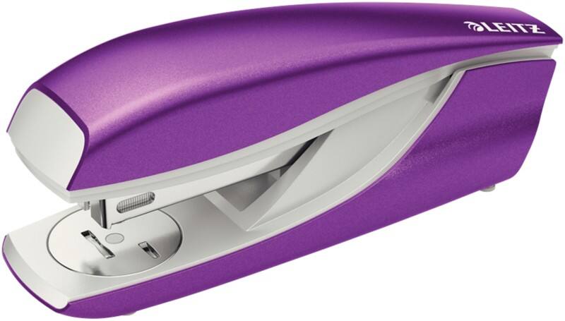 Leitz NeXXt WOW Stapler 5502 Half Strip Purple 30 Sheets 24/6, 26/6 Metal