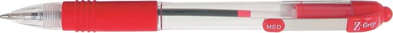 Zebra Z-Grip Retractable Ballpoint Pen Red 0.6 mm Medium Ballpoint Refillable Pack of 12