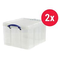 Really Useful Box Plastic Storage 42 Litre 440 x 520 x 380 mm Pack of 2
