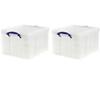 Really Useful Box Plastic Storage 42 Litre 440 x 520 x 380 mm Pack of 2
