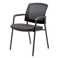 Realspace Sutton Stacking Chair Mesh Fabric Fixed Armrest Black 110 kg 580 x 450 x 850 mm