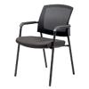 Realspace Sutton Stacking Chair Mesh, Fabric Fixed with Armrest Black 580 x 450 x 850 mm