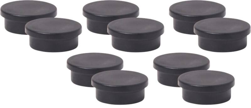Viking Whiteboard Magnets Black 1.1 kg bearing-capacity 20 mm Pack of 10