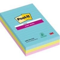 Post-it Miami Super Sticky Notes 101 x 152 mm Assorted Rectangular Ruled 3 Pieces of 90 Sheets
