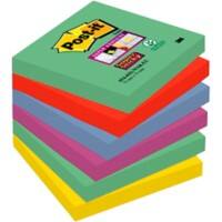 Post-it Marrakesh Super Sticky Notes 76 x 76 mm Assorted Colours Square 6 Pads of 90 Sheets