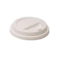 SEM Disposable Lid Polylactic Acid 90 mm White Pack of 100