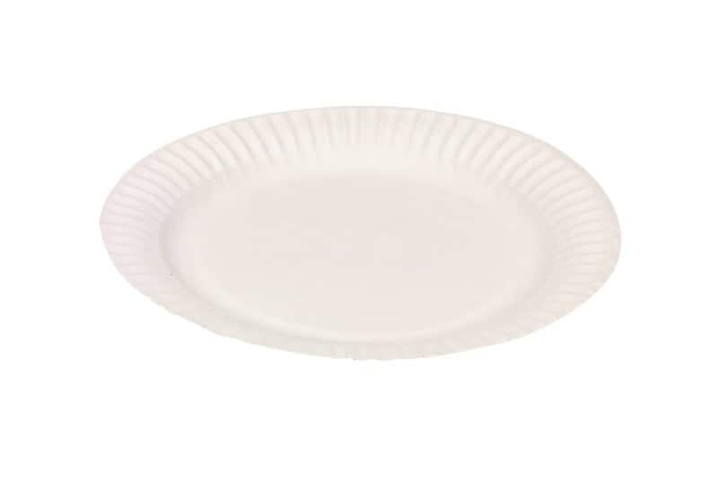 SEM Disposable Plates Paper 22cm White Pack of 100