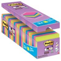 Post-it Super Sticky Notes 76 x 76 mm Assorted 90 Sheets Value Pack 21 + 3 Free