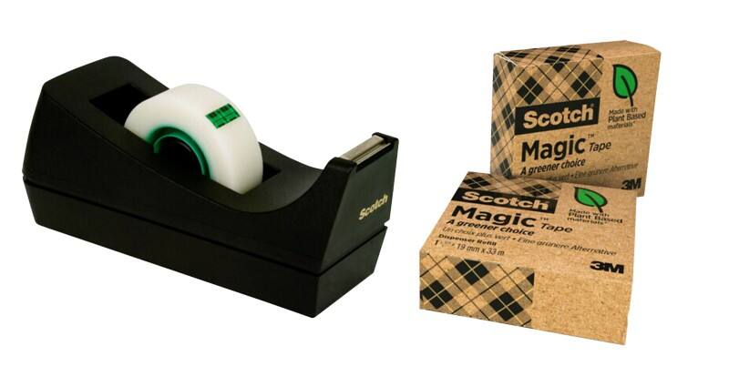 Scotch Tape Dispenser Set Scotch Magic C38 Black 19 mm (W) x 0.033 m (L) Small Core Pack of 3