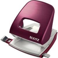 Leitz NeXXt Style Metal 2 Hole Punch 5006 30 Sheets Garnet Red