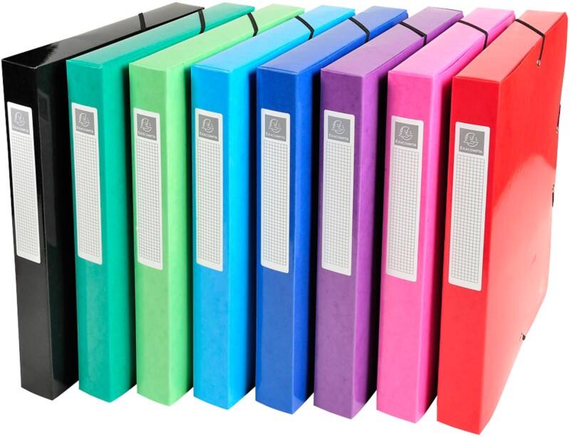 Exacompta Filing Box 59929E Assorted Glossy Laminated Card 24 x 4 x 32 cm Pack of 8