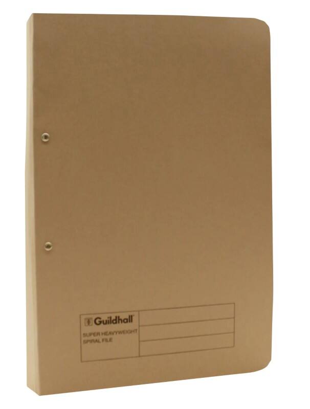 Guildhall Spiral File Foolscap Buff Manila 420 gsm Pack of 25