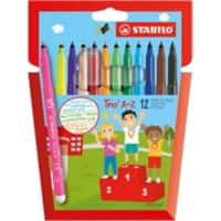 STABILO Trio A-Z Fibre Tip Colouring Pens Wallet Assorted Pack of 12