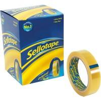 Sellotape Tape Original Golden Transparent 24 mm (W) x 66 m (L) Large Core PP (Polypropylene) 6 Rolls