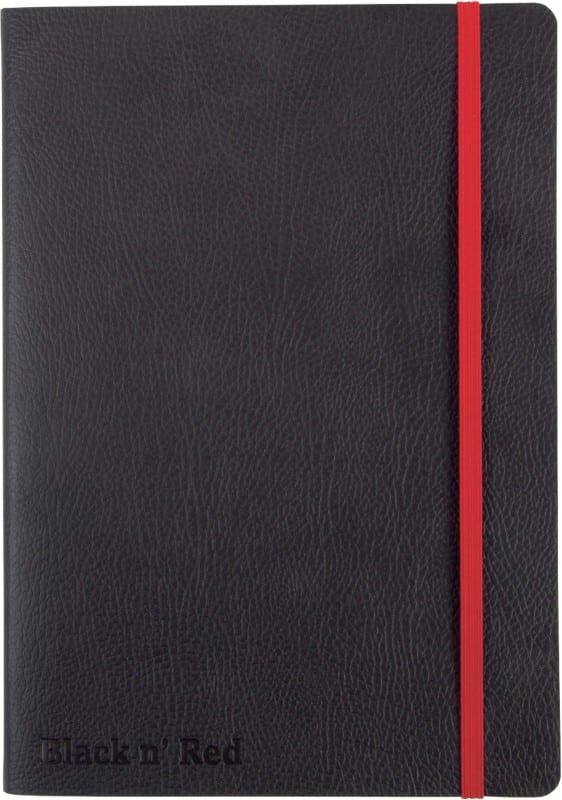 OXFORD Journal Black n' Red A5 Ruled Casebound Cardboard Soft Cover Black, Red 144 Pages