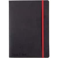 OXFORD Journal Black n' Red A5 Ruled Casebound Cardboard Soft Cover Black, Red 144 Pages
