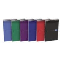 OXFORD Office Essentials Notepad Special format Ruled Spiral Bound Cardboard Hardback Assorted Perforated 140 Pages Pack 10