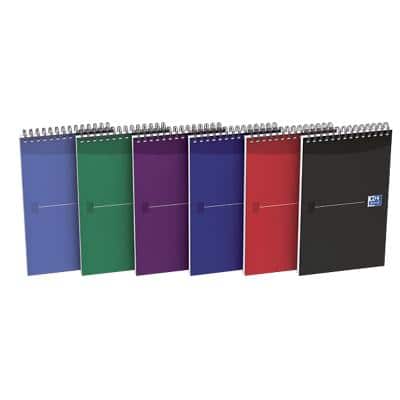 OXFORD Notepad Office Essentials Special format Ruled Spiral Bound Cardboard Hardback Assorted Perforated 140 Pages 90 Sheets Pack of 100