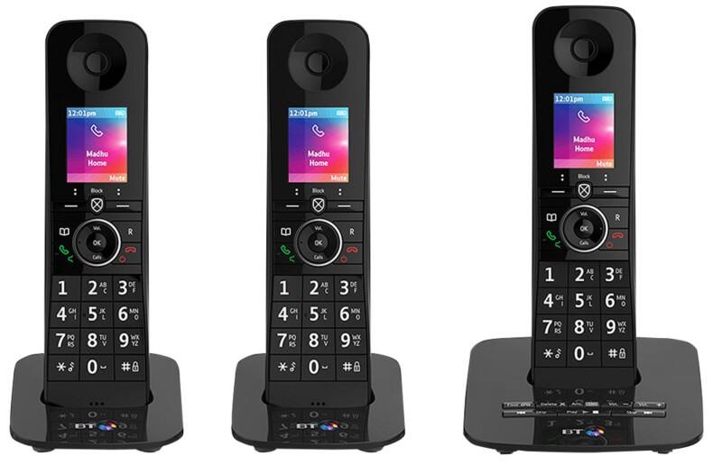 BT Premium Cordless Telephone 90632 Black Trio Handset